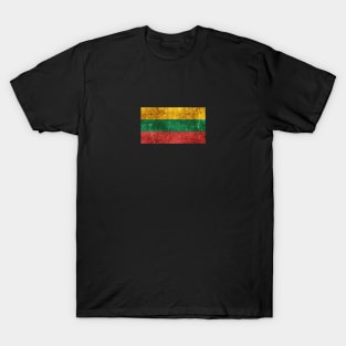 Vintage Aged and Scratched Lithuanian Flag T-Shirt